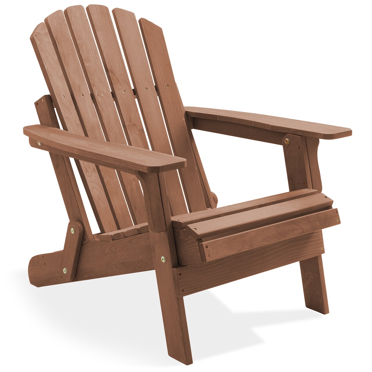 Casafield Oversized Folding Adirondack Chair, Cedar Wood Outdoor Fire Pit Lounge Chairs for Patio, Deck, Yard, Lawn and Garden Seating, Partially Pre-Assembled - Espresso